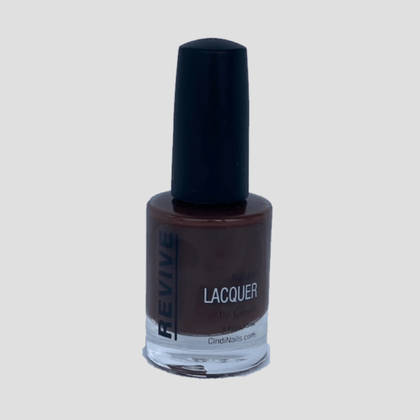Nail Polish Bottle With Dark Brown Lacquer, By Cindi Nails.