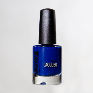 A Bottle Of Vibrant Blue Nail Lacquer With A Black Cap, Labeled As "Revive Natural Lacquer By Cindy".