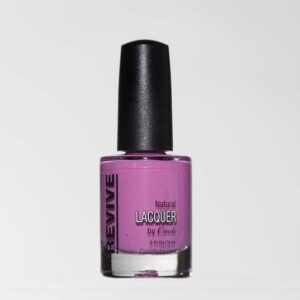 A Bottle Of "Revive" Natural Lacquer Nail Polish In A Magenta Color.
