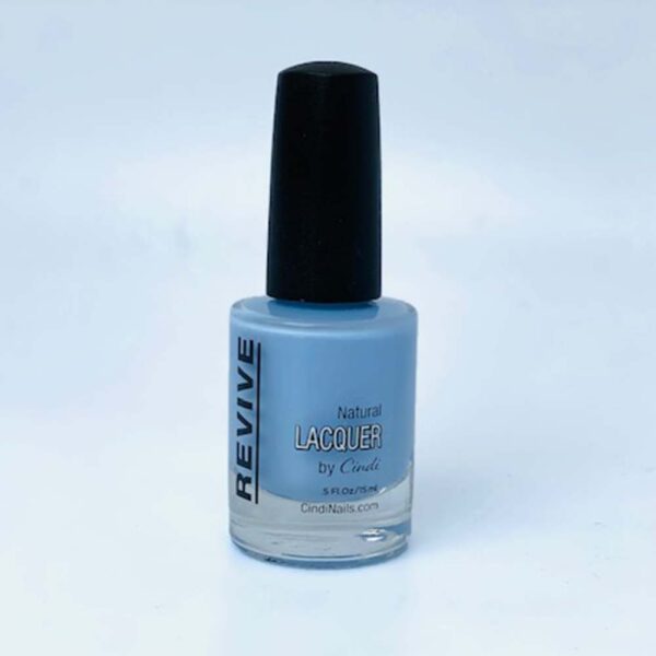 A Bottle Of "Revive" Natural Blue Nail Lacquer By Cindi.